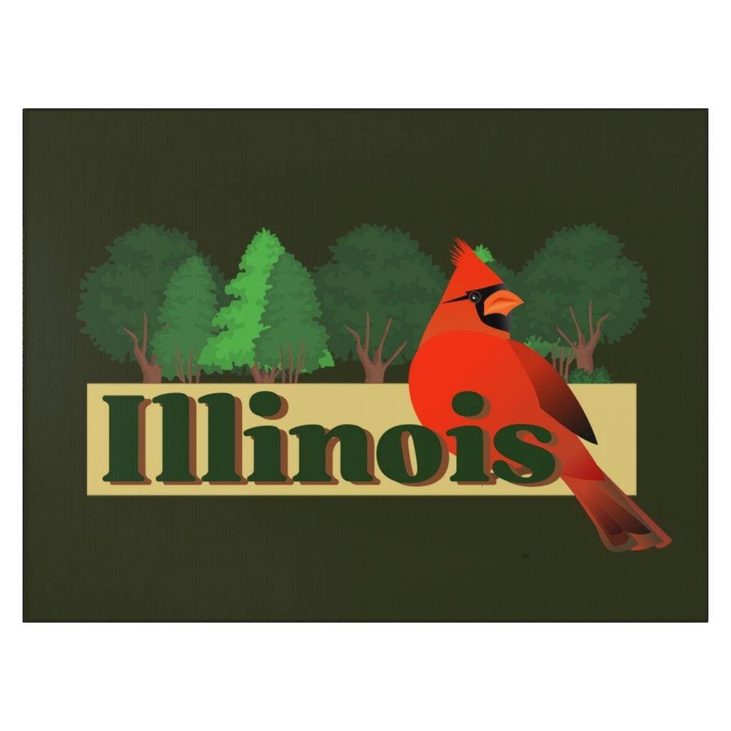 Illinois State Northern Cardinal Logo Rug