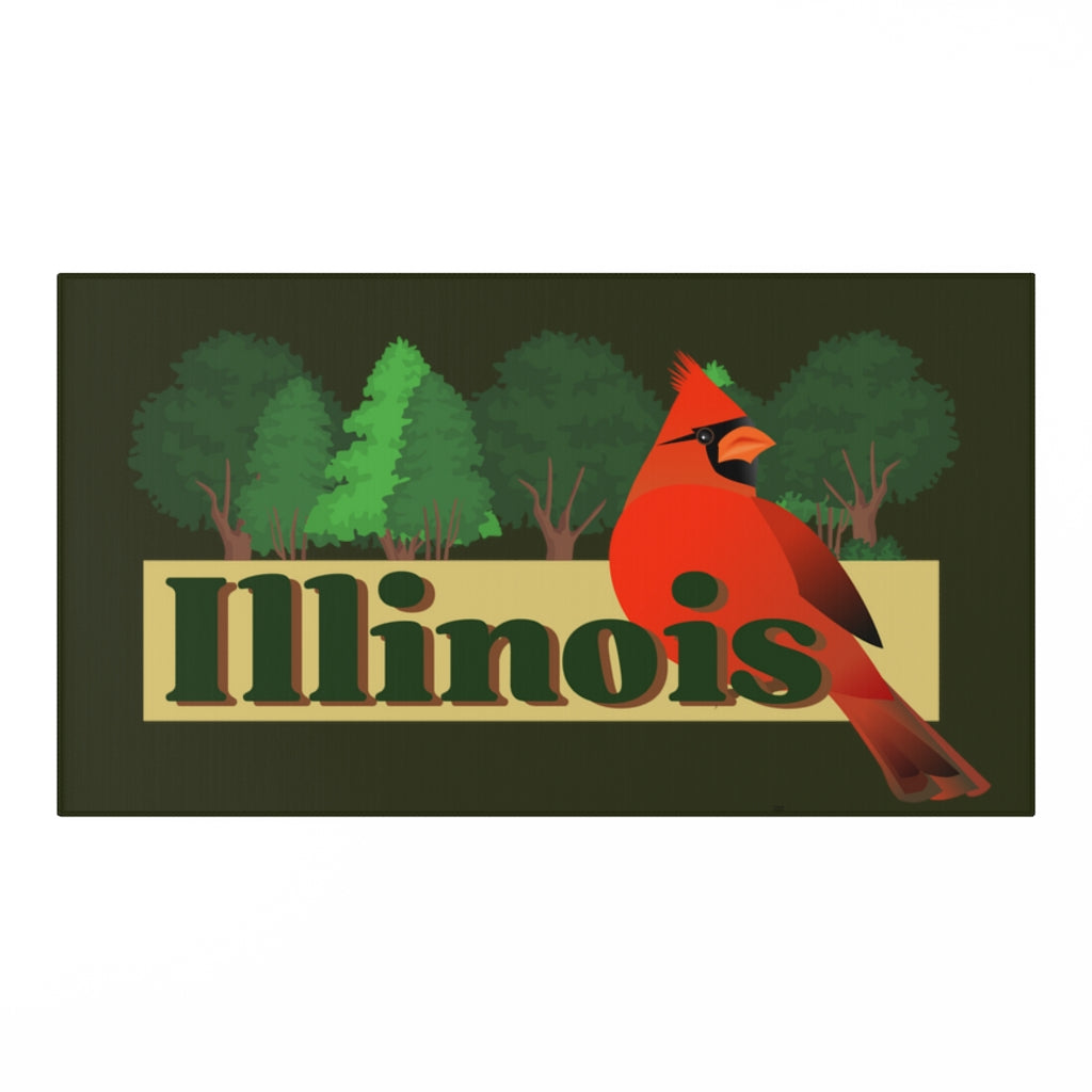 Illinois State Northern Cardinal Logo Rug