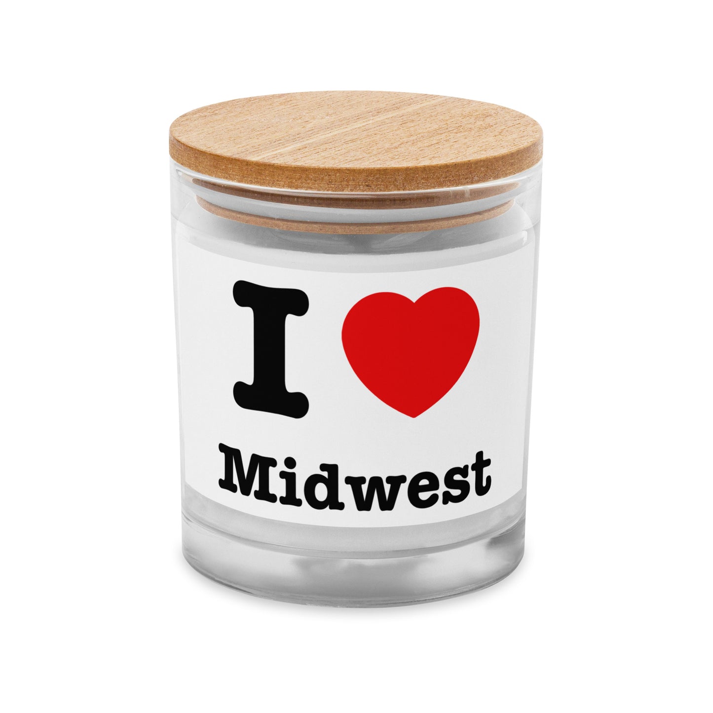 I Heart Midwest Unscented Glass Jar Candle