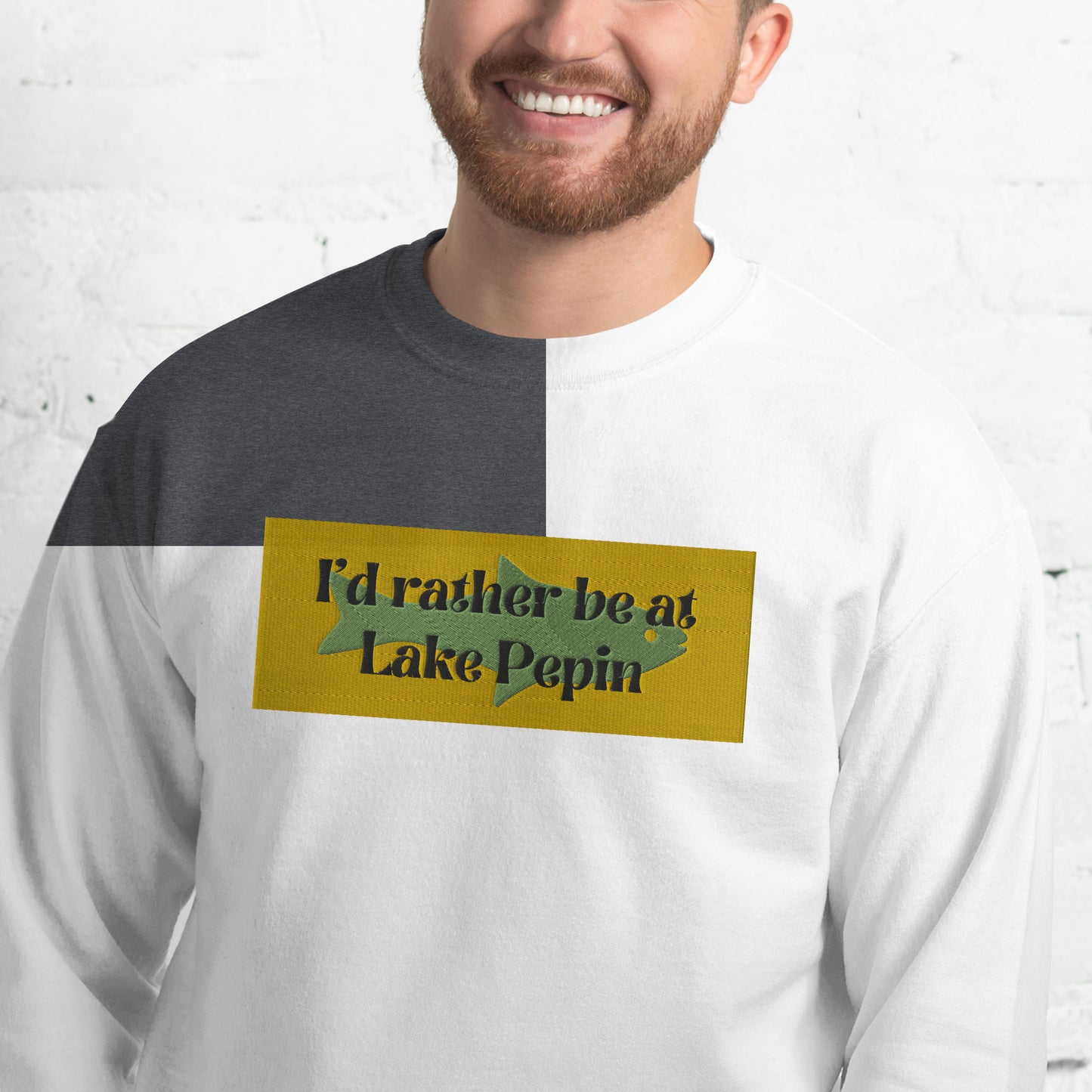 I'd Rather Be At Lake Pepin Embroidered Sweatshirt