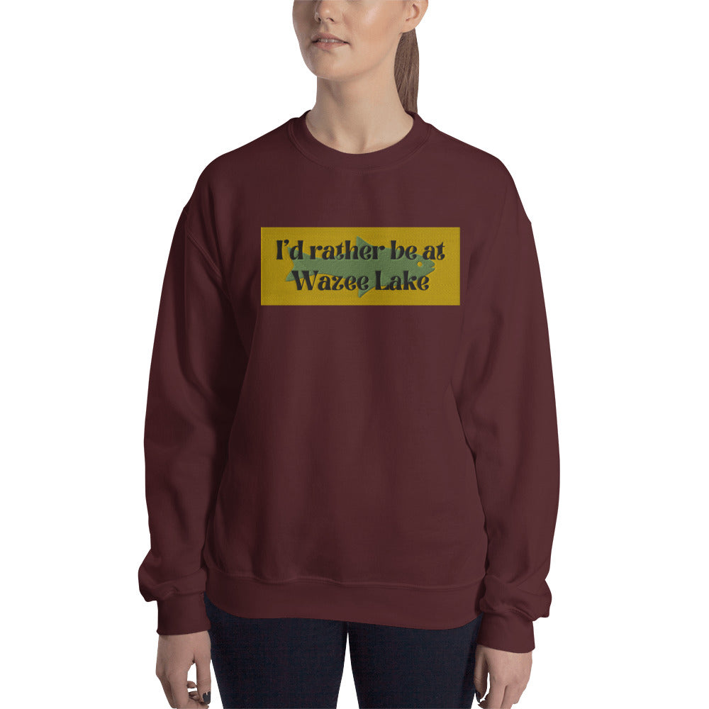 I'd Rather Be At Wazee Lake Embroidered Sweatshirt