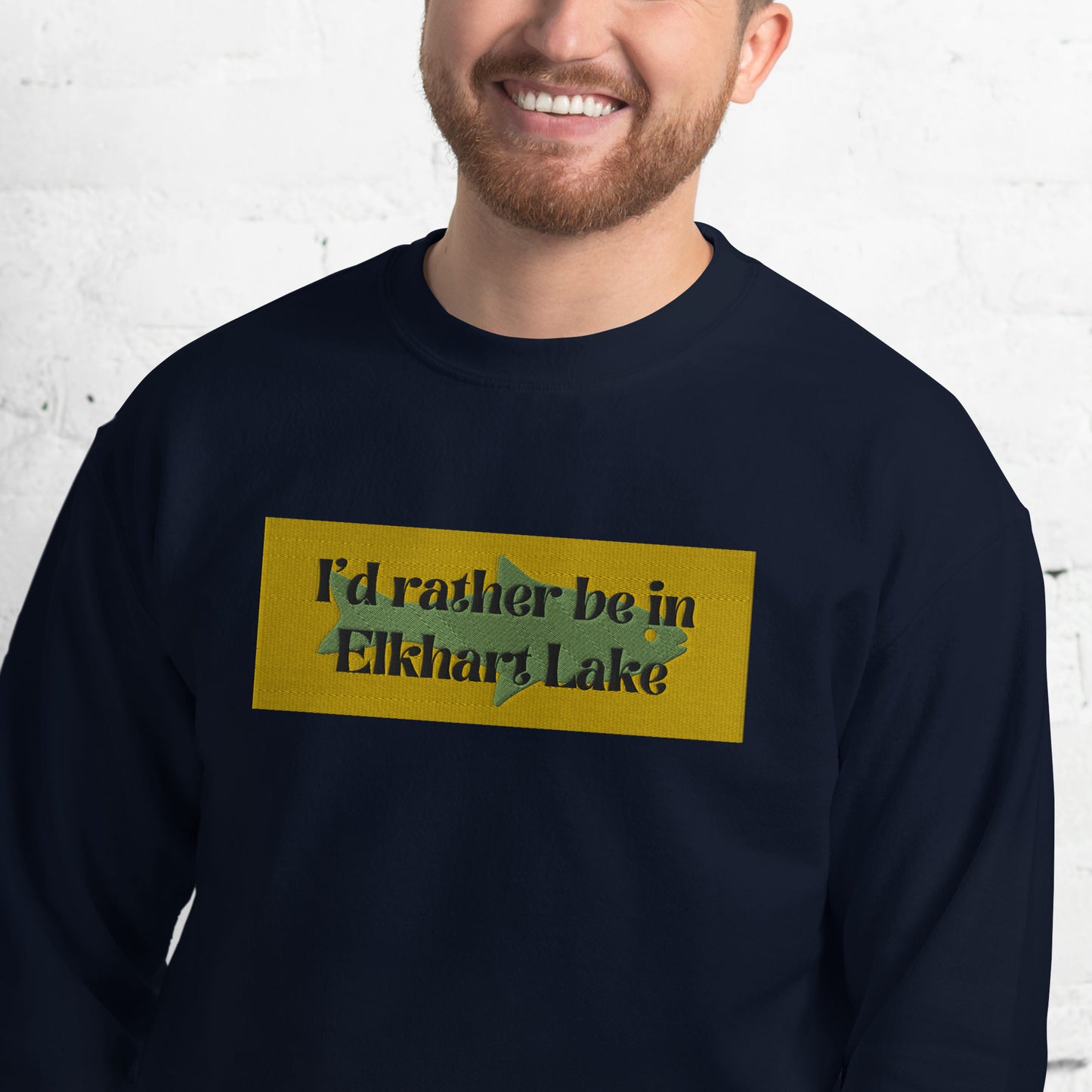 I'd Rather Be At Elkhart Lake Embroidered Sweatshirt