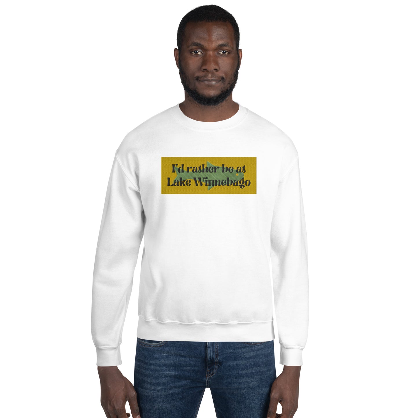 I'd Rather Be At Lake Winnebago Embroidered Sweatshirt