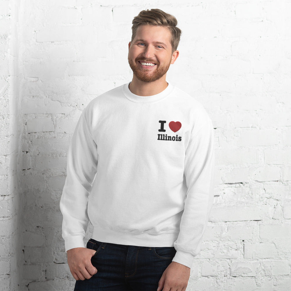 I Heart Illinois Embroidered Sweatshirt