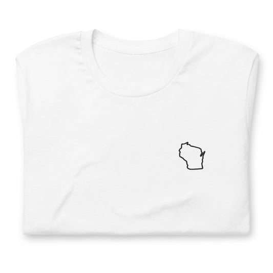 Wisconsin State Embroidered T-Shirt